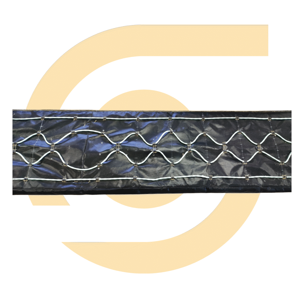 Intérieur matelas chauffant passage de cable