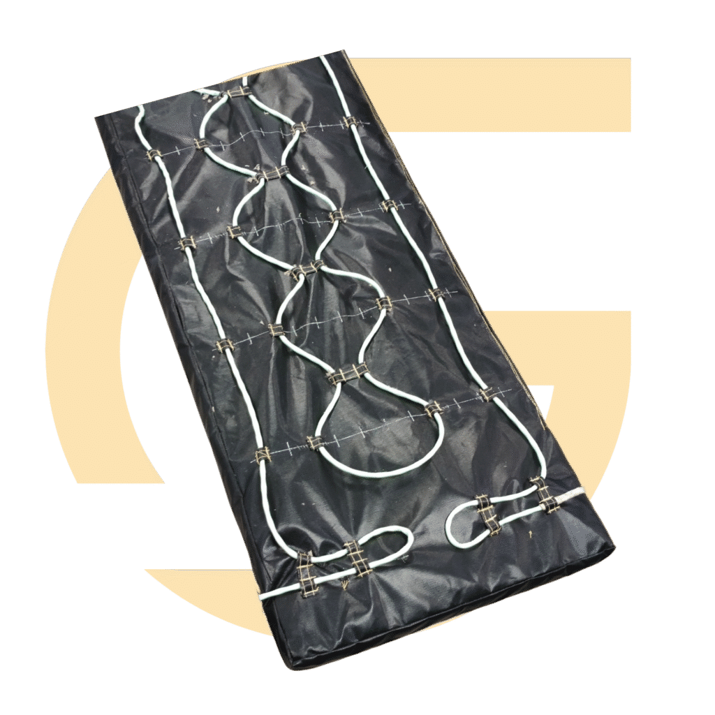 Intérieur matelas chauffant passage de cable